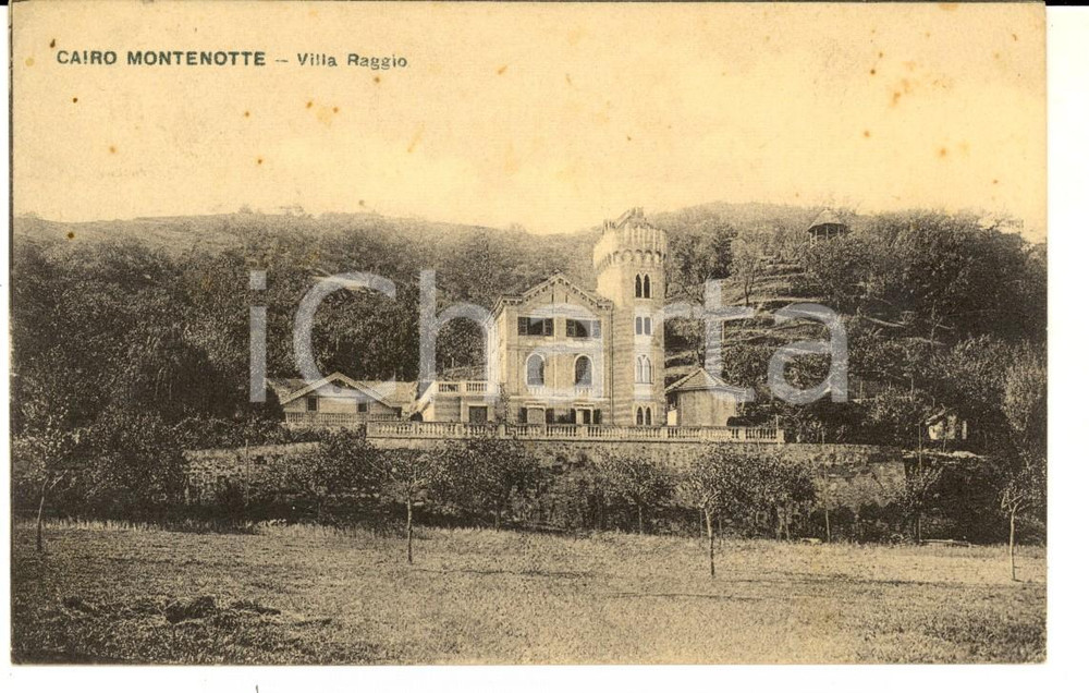 Cartolina originale da collezione 1911 CAIRO MONTENOTTE (SV) Villa RAGGIO *Cartolina postale FP VG 1