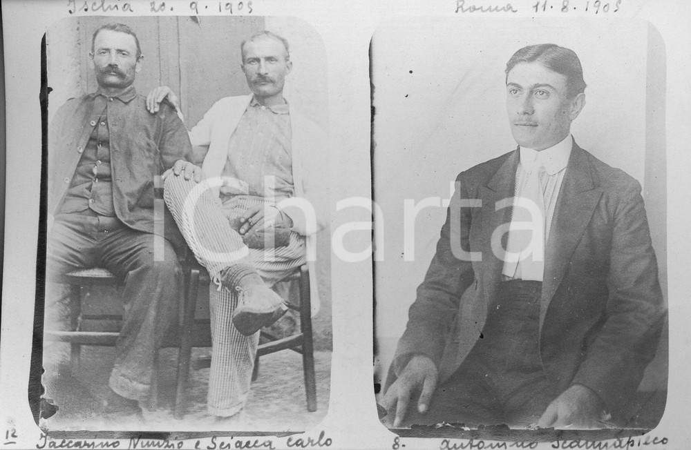 1905 ISCHIA Ritratto di IACCARINO Nunzio SCIACCA Carlo e SCANNAPIECO Antonino