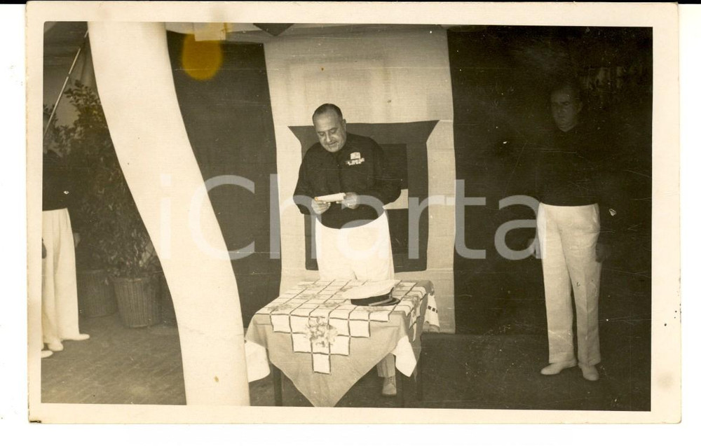 Fotografia d'epoca originale 1938 BOMBAY Motonave VICTORIA LLOYD TRIESTINO Discorso del comandante Ugo CHINCA 1