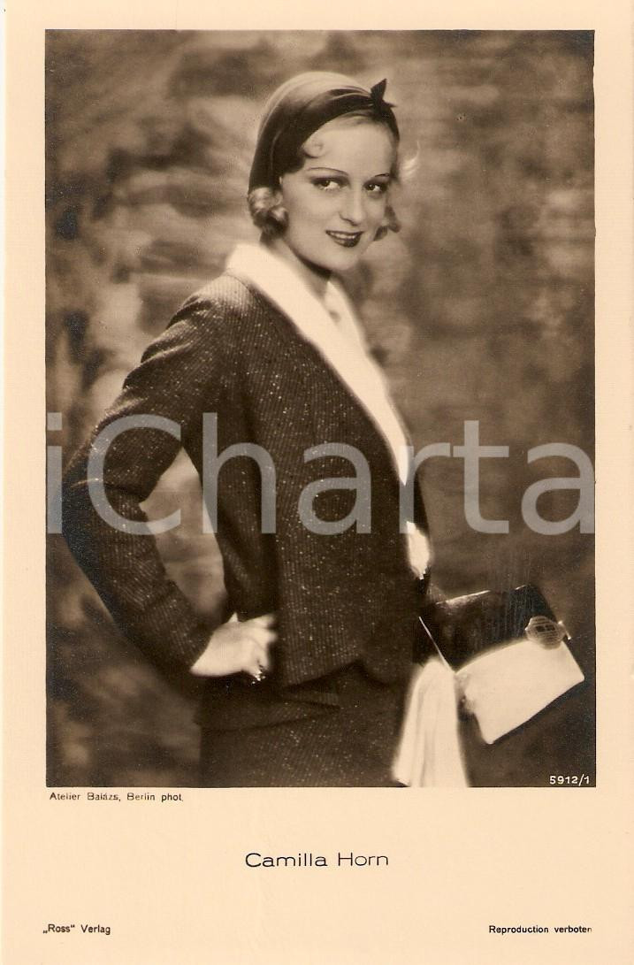 Cartolina originale da collezione 1930 ca CINEMA Attrice Camilla HORN Ritratto con pochette Cartolina FP NV 1