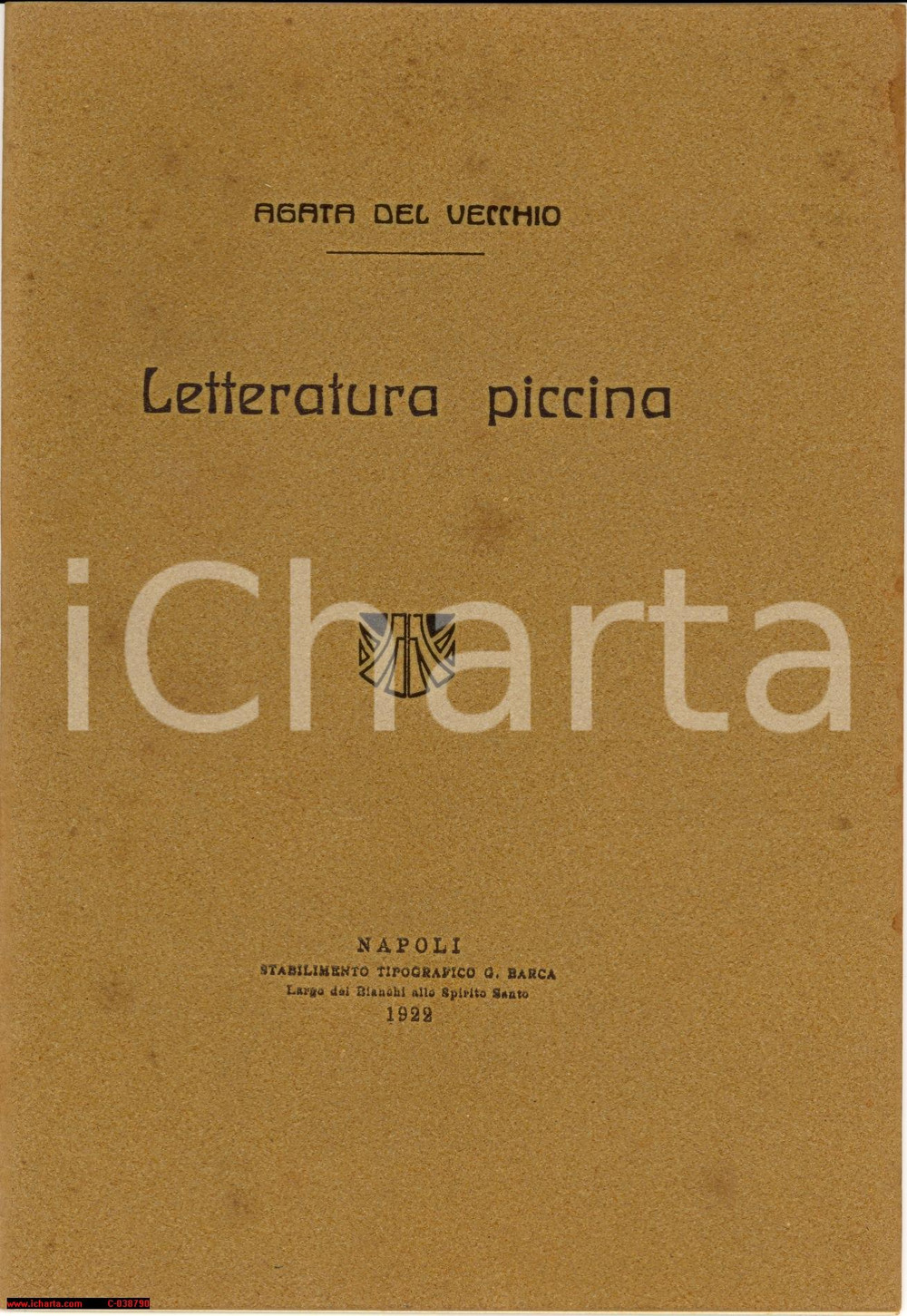 Oggetto da collezione cartaceo 1922 Del Vecchio, letteratura Piccina (infanzia) 1