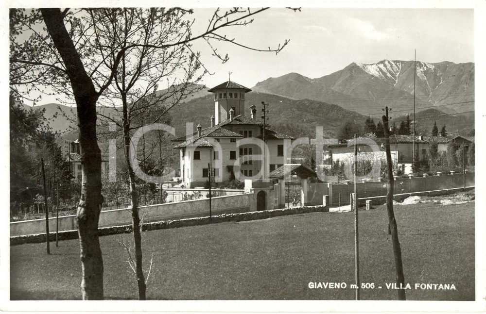 Cartolina originale da collezione 1941 GIAVENO TO Veduta di Villa FONTANA Cartolina postale FP VG 1