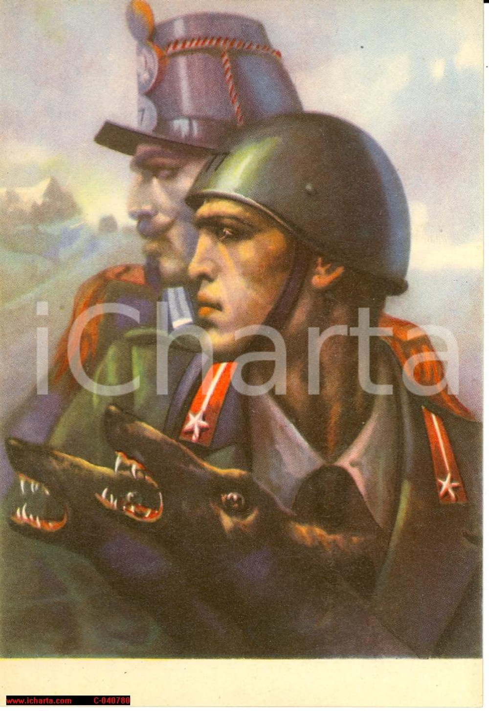Cartolina originale da collezione 1940 77Â° Reggimento Fanteria Lupi di Toscana NV 1