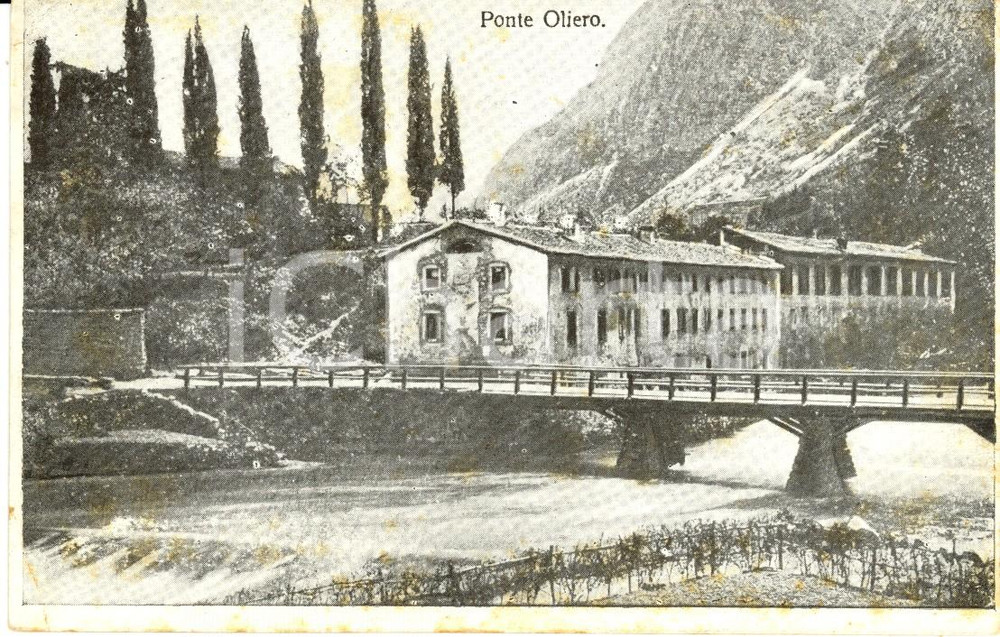 Cartolina originale da collezione 1900 ca VALSTAGNA (VI) Ponte sul fiume BRENTA a OLIERO *Cartolina postale FP NV 1