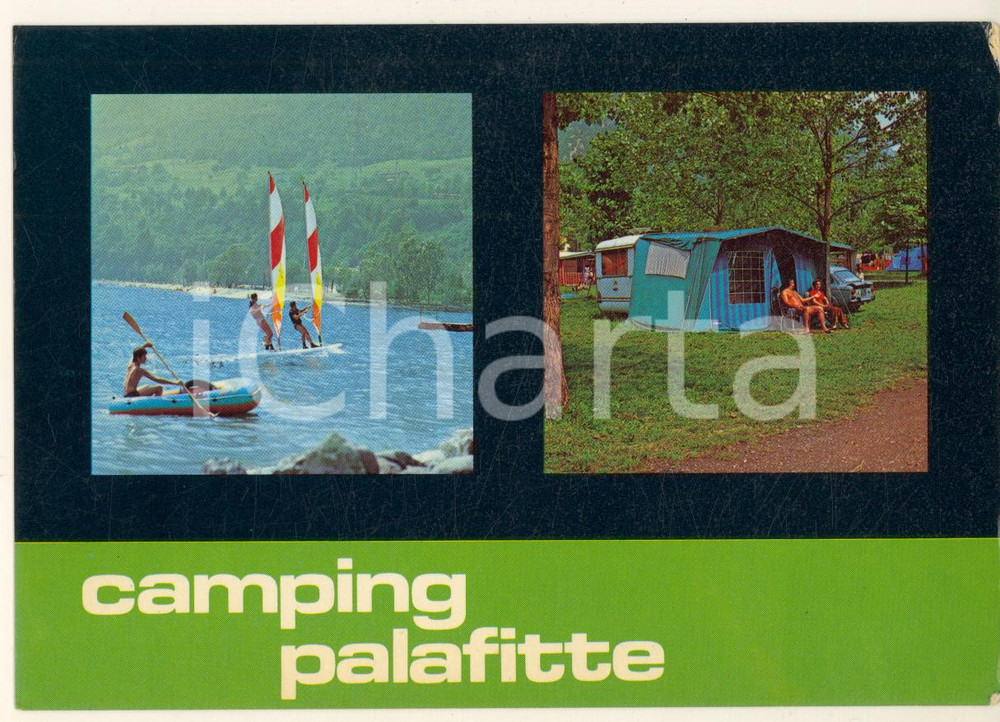 Cartolina originale da collezione 1980 ca ANFO (BS) Camping PALAFITTE di Claudio BELTRAMI - Vedutine FG NV 1