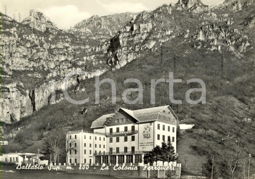 Cartolina originale da collezione 1955 BALLABIO SUPERIORE (LC) Veduta della Colonia FERROVIERI *Cartolina FG VG 1