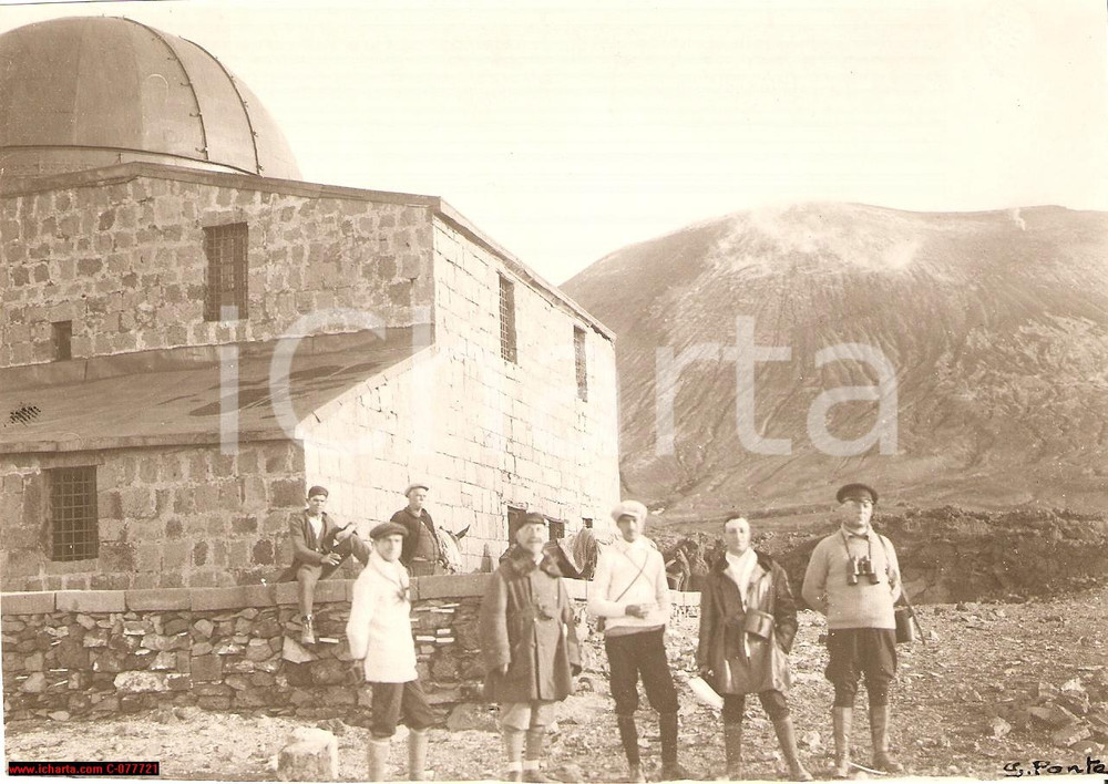 Fotografia d epoca originale 1928 Etna Sicilia Vulcano distrugge Mascali FOTO cono 1