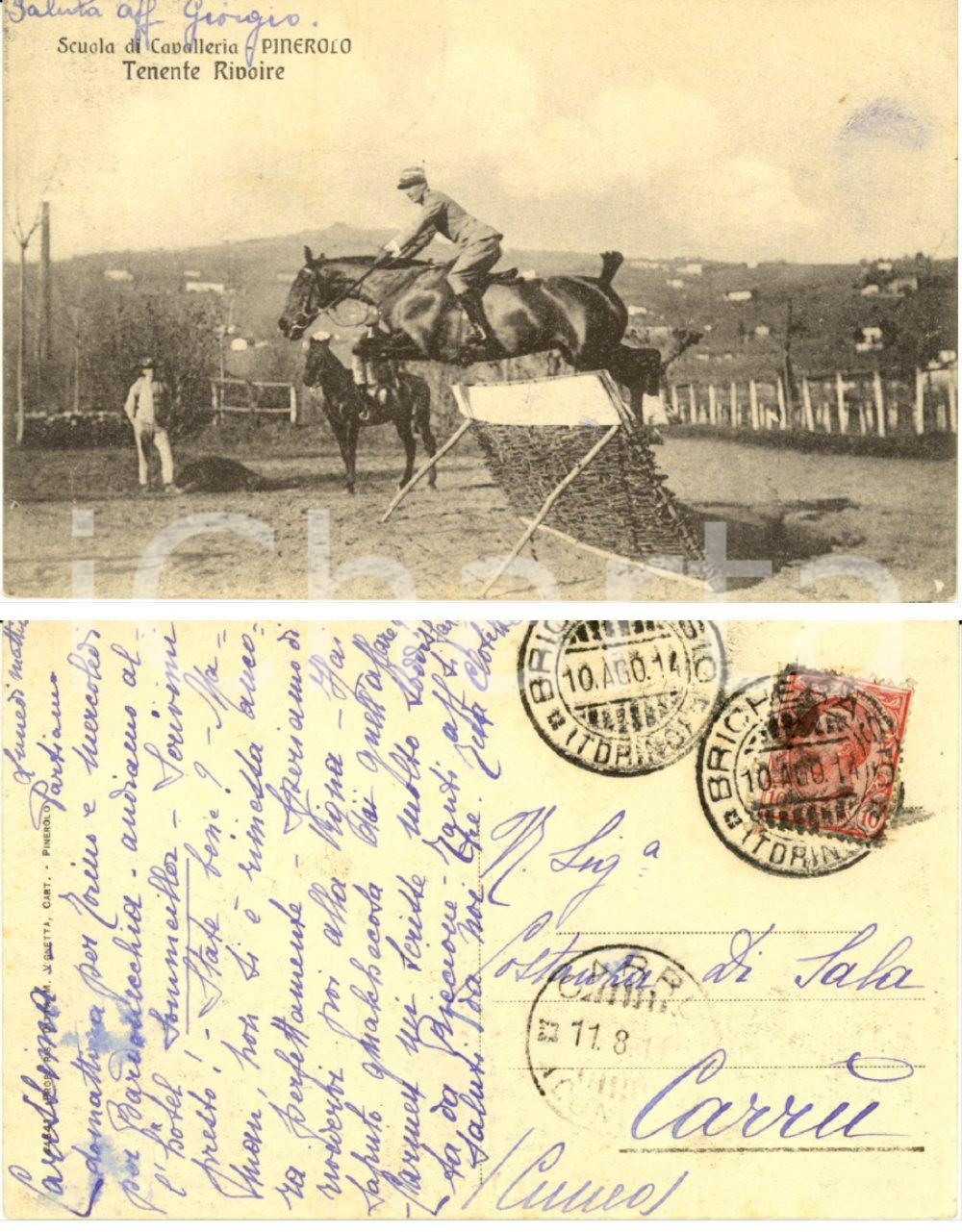 Autografo originale 1914 PINEROLO (TO) Tenente RIVOIRE *Autografo contessa Clotilde CALLERI DI SALA 1