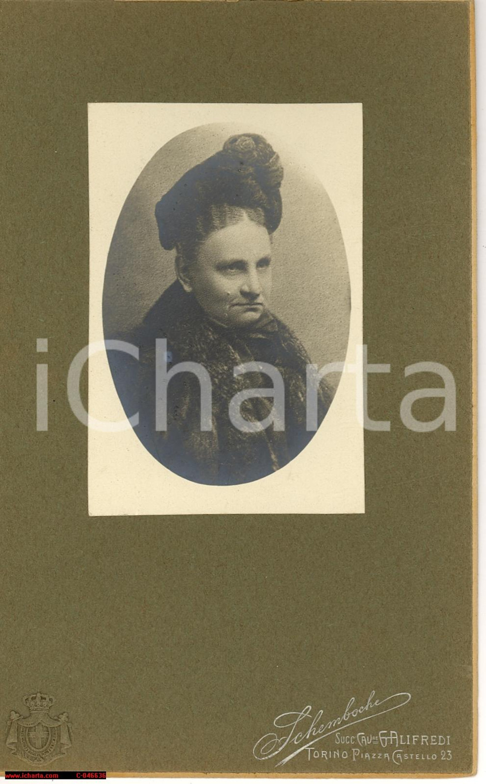 Fotografia d epoca originale 1890 TORINO Contessa Delfina CANERA DI SALASCO anziana 1