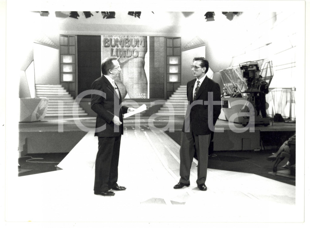 1990 ca TELEMIKE Mike BONGIORNO intervista il campione Antonio CAVA *Foto 24x18