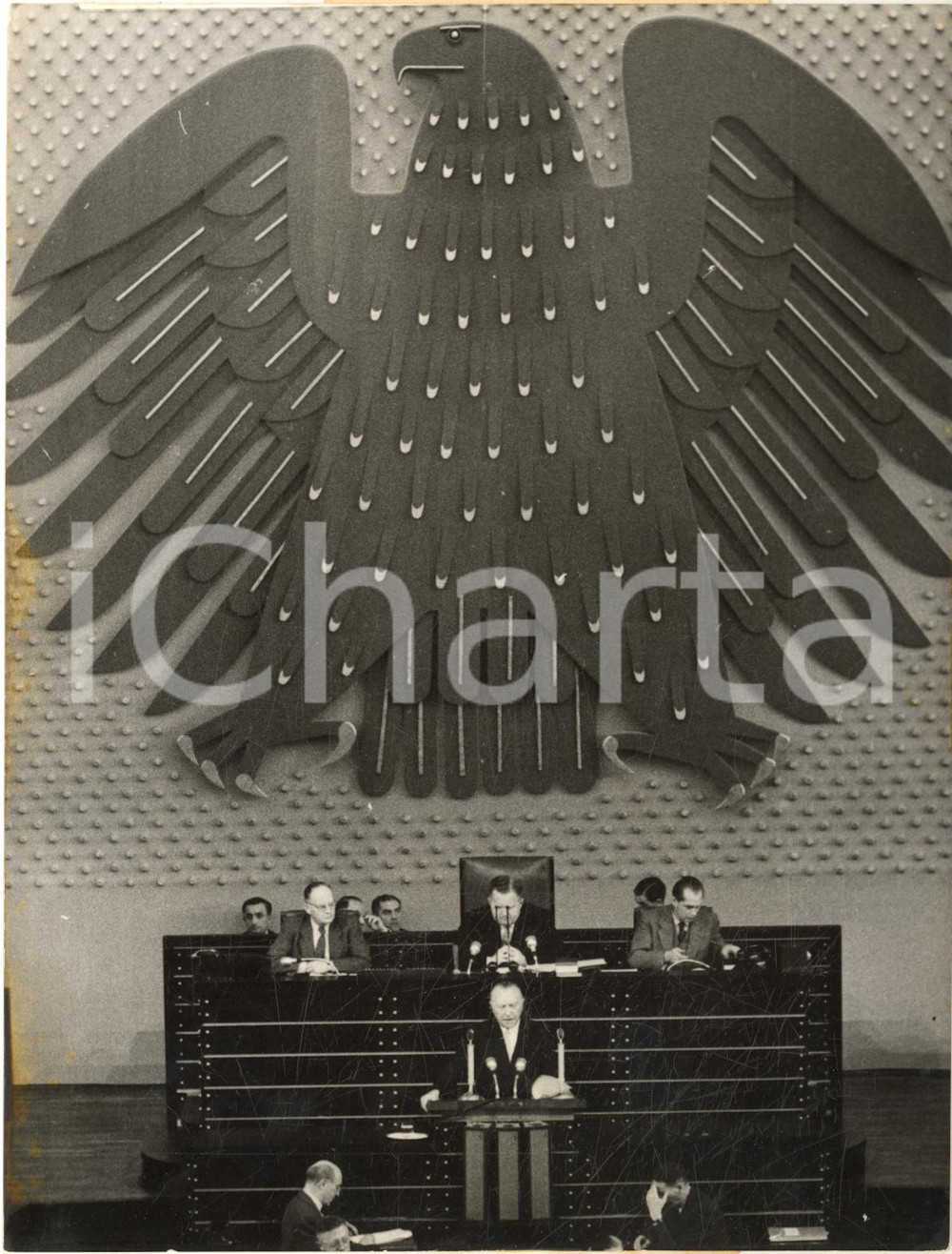 1954 BONN Konrad ADENAUER during his declaration about the Soviet zone *Photo