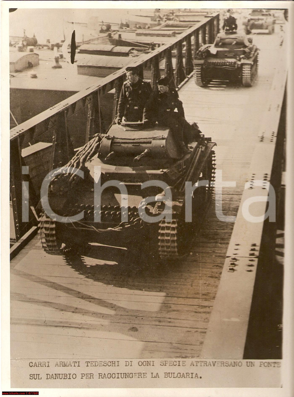 Fotografia d epoca originale 1941 Bulgaria entra in WWII, Panzer II, Pz Kpfw II 1