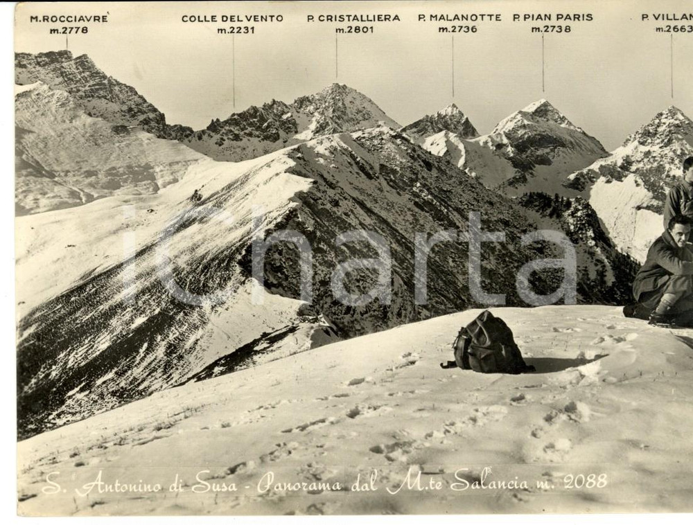 Cartolina originale da collezione 1951 SANT'ANTONINO DI SUSA (TO) Panorama dal monte SALANCIA *Cartolina FG VG 1