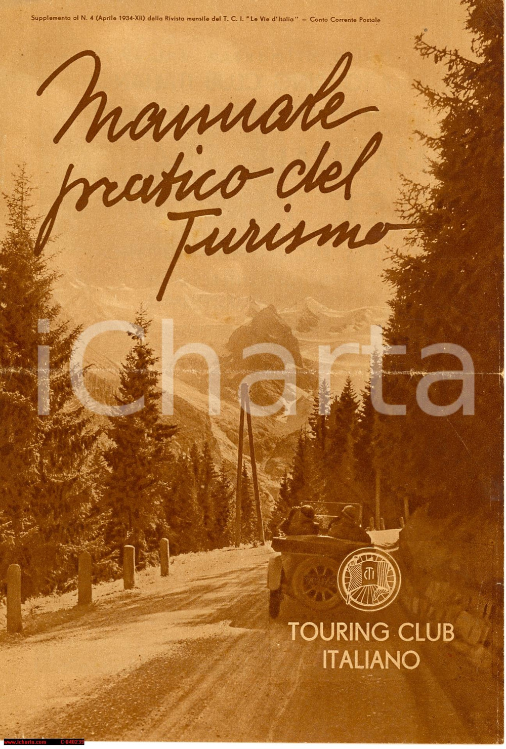 Materiale pubblicitario d’epoca 1934 TCI Manuale pratico del Turismo  Pieghevole pubblicitario 1