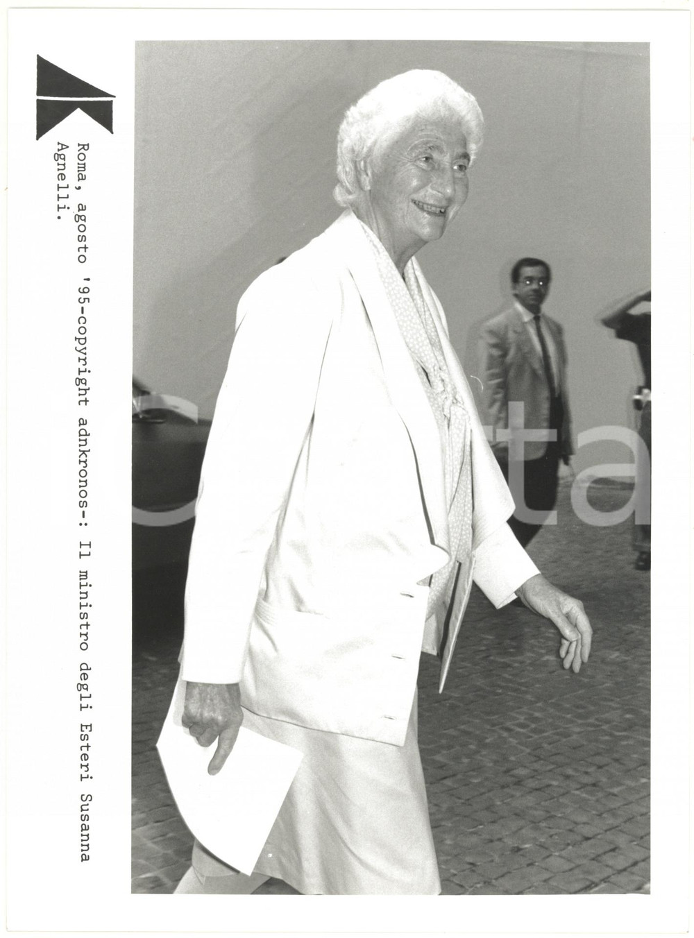 Fotografia d epoca originale 1995 ROMA Ritratto di Susanna AGNELLI ministro degli Esteri Foto 17x24 cm 1