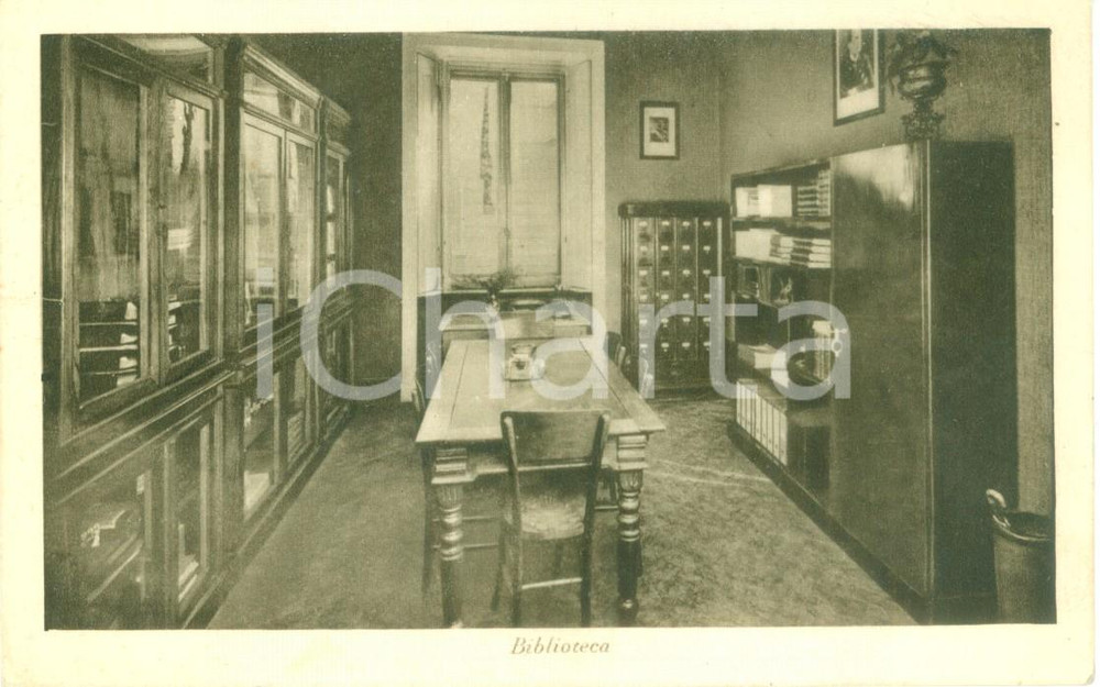 Cartolina originale da collezione 1940 MILANO Biblioteca Istituto Edmondo DE AMICIS *Cartolina FP VG 1