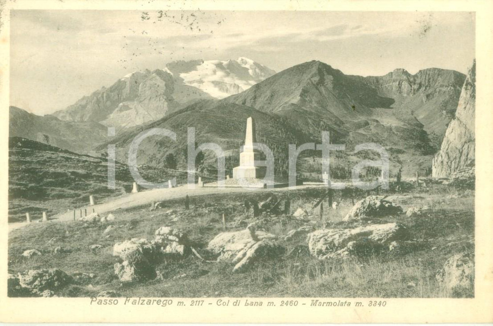 Cartolina originale da collezione 1928 PASSO FALZAREGO BL Panorama del Col di LANA Cartolina FP VG 1