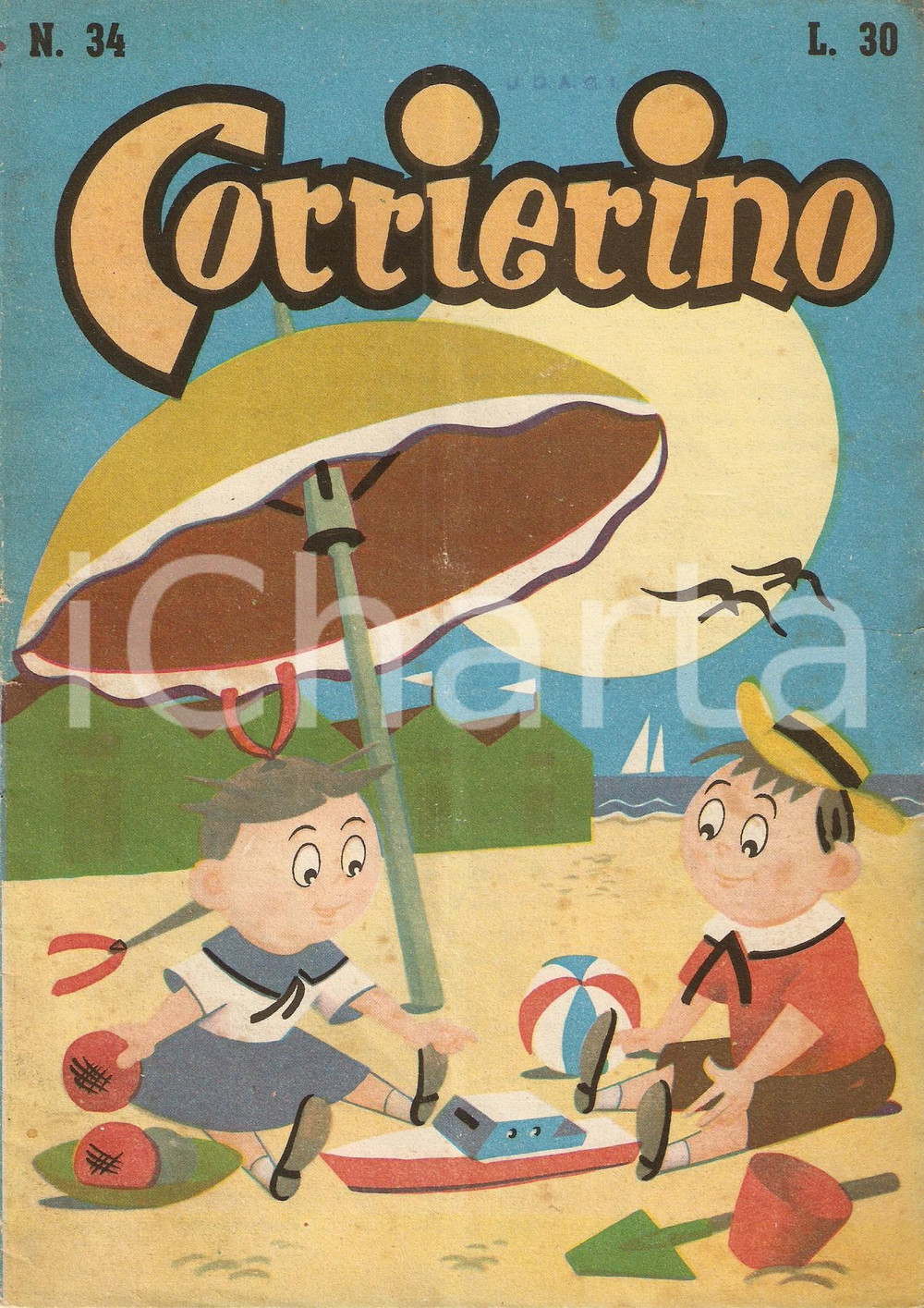 Giornale, rivista storica 1954 CORRIERINO Numero 34 Racconto di Maria Teresa RATTI Rivista Ed. GARZANTI 1