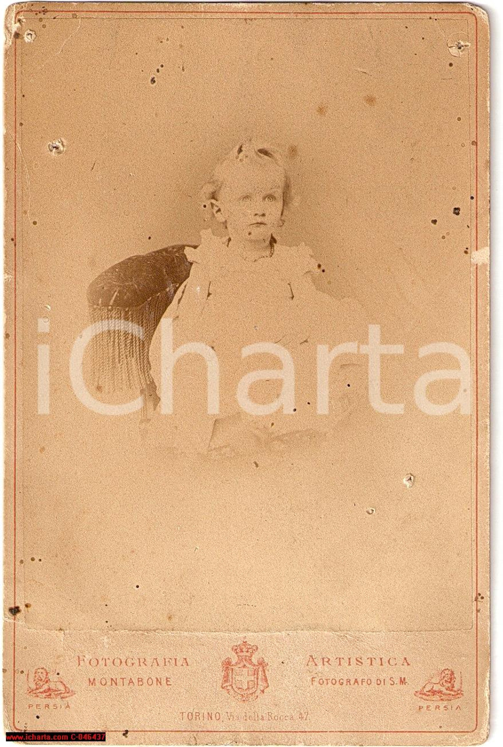 Fotografia d'epoca originale 1860 TORINO Angelica DALLA CHIESA DI CERVIGNASCO Rara 1