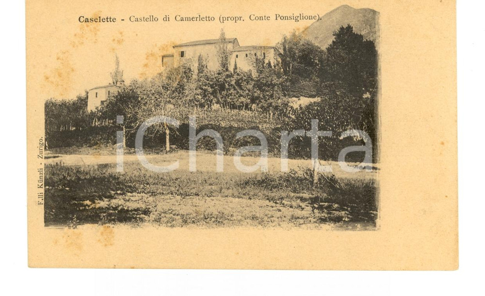 Cartolina originale da collezione 1900 ca CASELETTE (TO) Castello di CAMERLETTO Cartolina FP NV 1