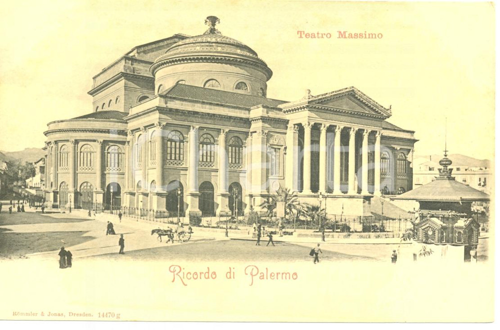 Cartolina originale da collezione 1900 ca PALERMO Teatro MASSIMO Cartolina FP NV 1