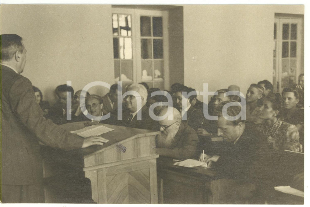 1955 ca UNIVERSITÀ KIEV (URSS) Francesco FLORA e Alcide MALAGUGINI a una lezione