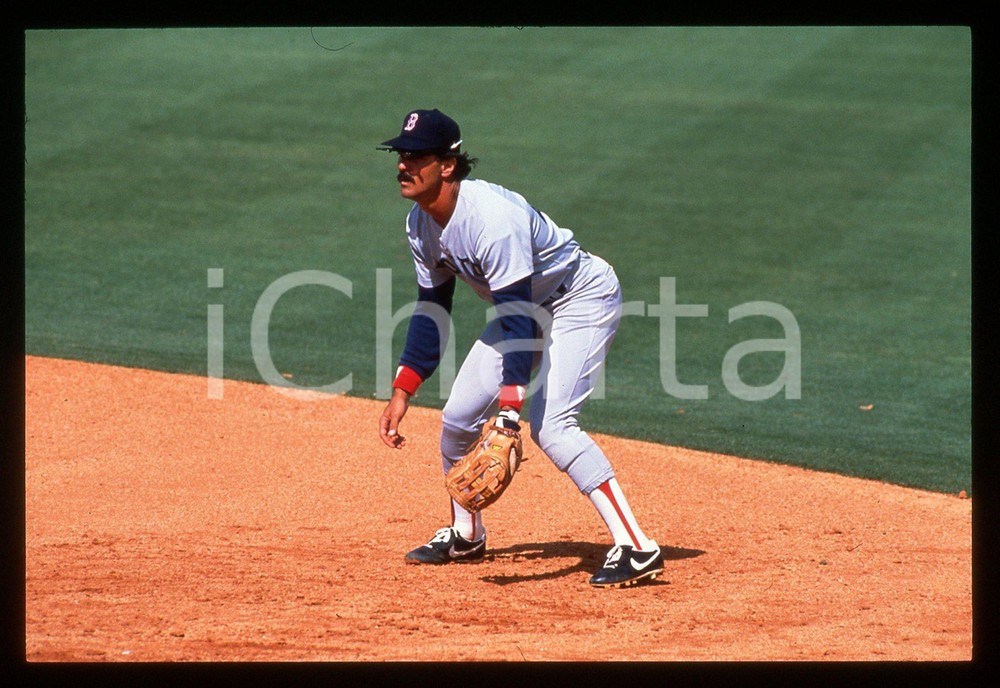 Fotografia d epoca originale 35mm vintage slide 1990 ca USA  BASEBALL Dwight Michael EVANS  BOSTON RED SOX 1