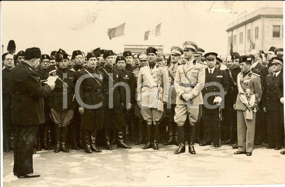 Fotografia d epoca originale 1937 NAPOLI Principe UMBERTO II ferruccio LANTINI inaugurano raffineria FOTO 1