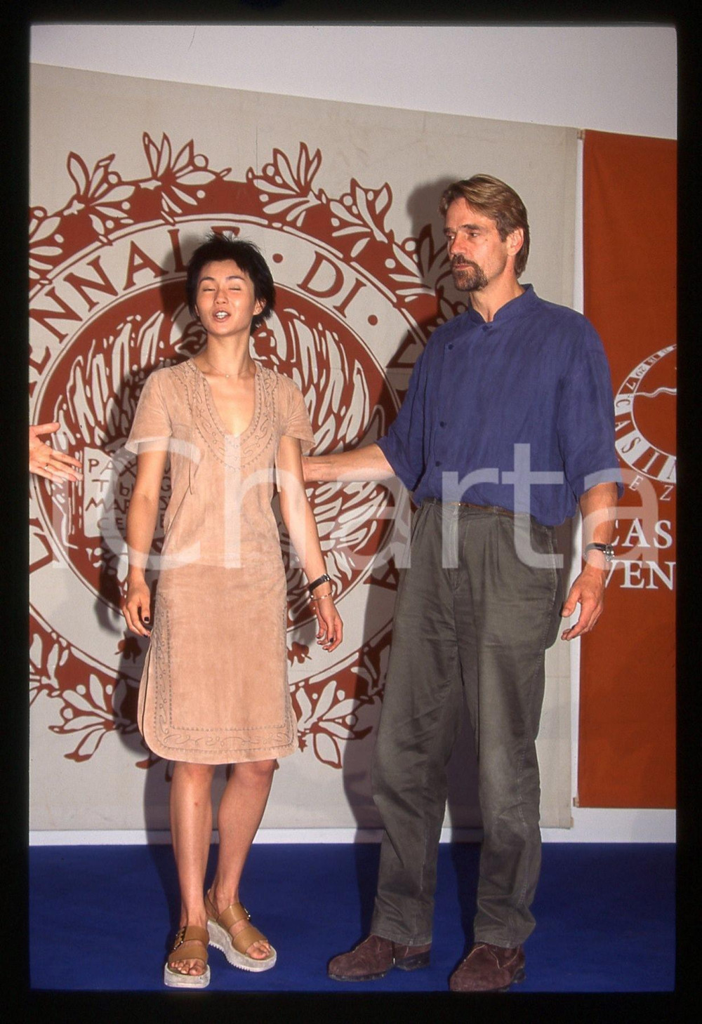 35mm vintage slide* 1997 VENEZIA Maggie CHEUNG Jeremy IRONS Ritratto BIENNALE 2