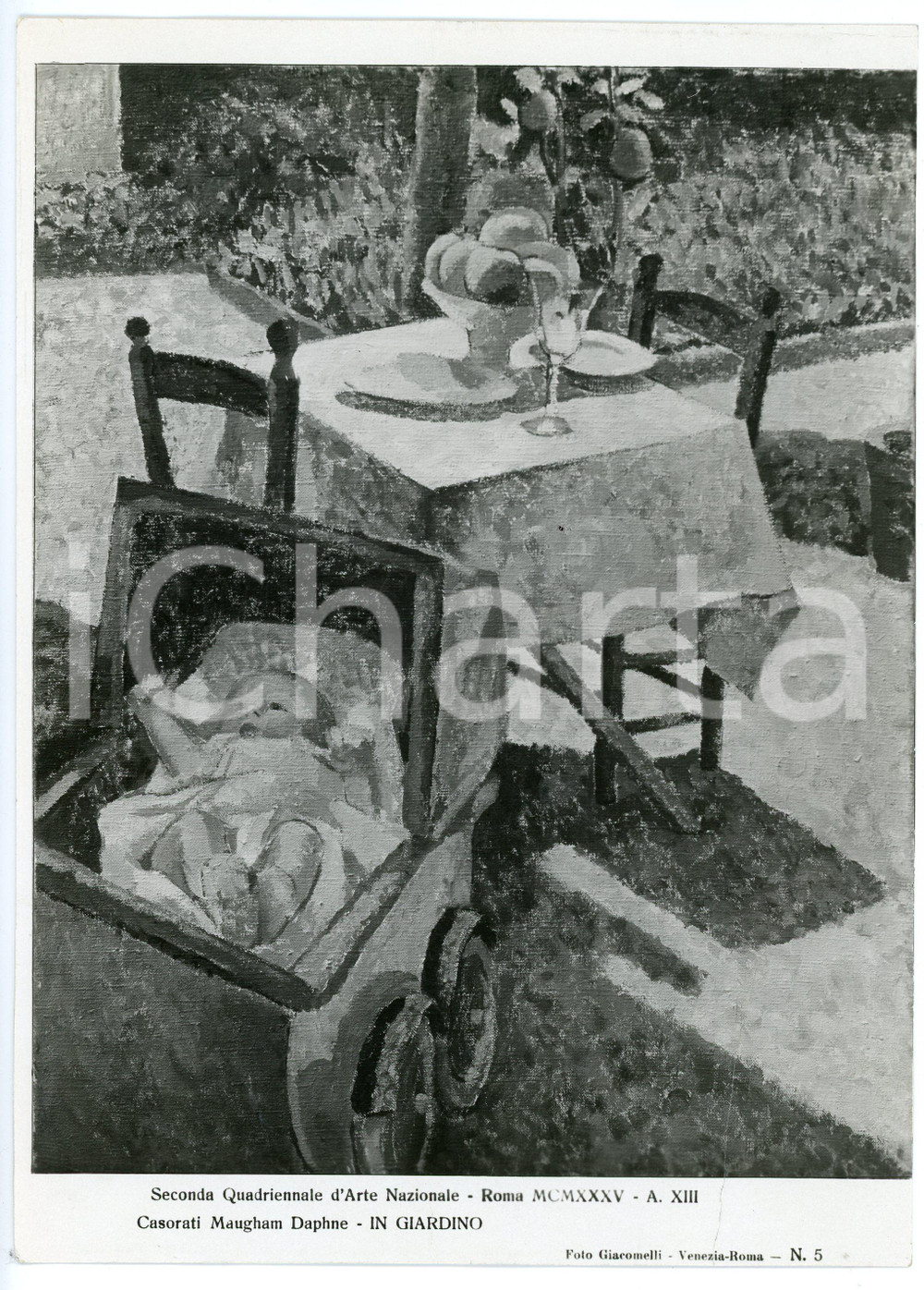 Fotografia d epoca originale 1935 ROMA Daphne MAUGHAM CASORATI In giardino II Quadriennale d Arte Fotografia 1