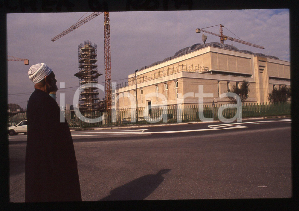 35mm vintage slide* 1990 ca ROMA Muhammad Nur al-Din Isma'il - Lavori Moschea