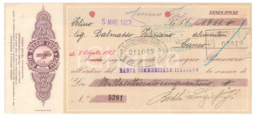 Oggetto da collezione cartaceo 1927 SEVILLA Sociedad Anonima Industrial Corchera Mallol Hermanos Cambiale 1