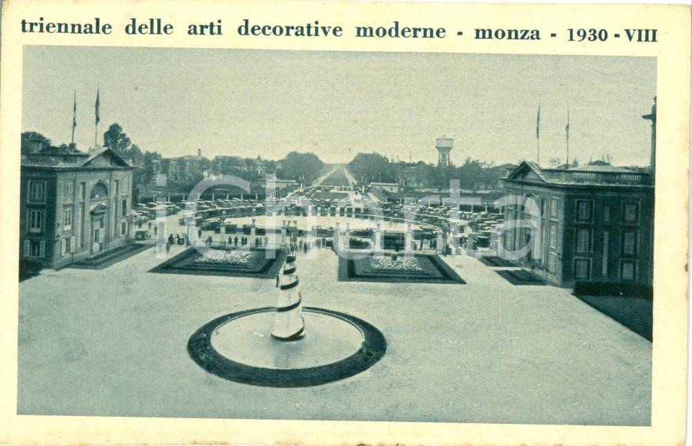 Cartolina originale da collezione 1930 ROMA Fontana elicoidale Arch. Michele MARELLI Triennale Arti Decorative 1