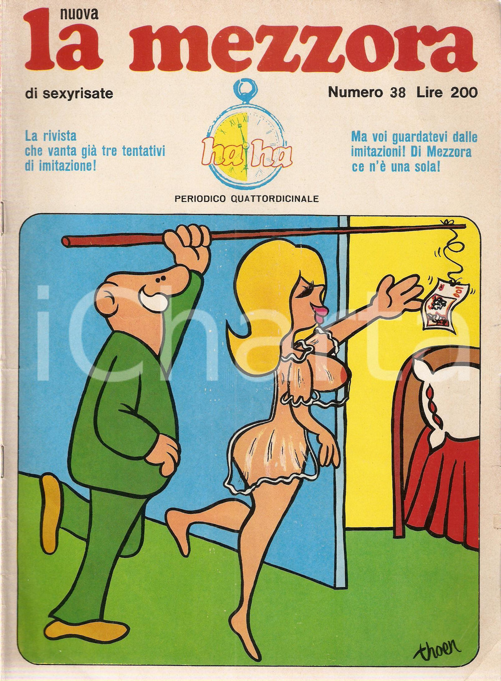 Giornale, rivista storica 1971 MEZZORA DI SEXYRISATE n.38 Vignette e barzellette erotiche Rivista 1