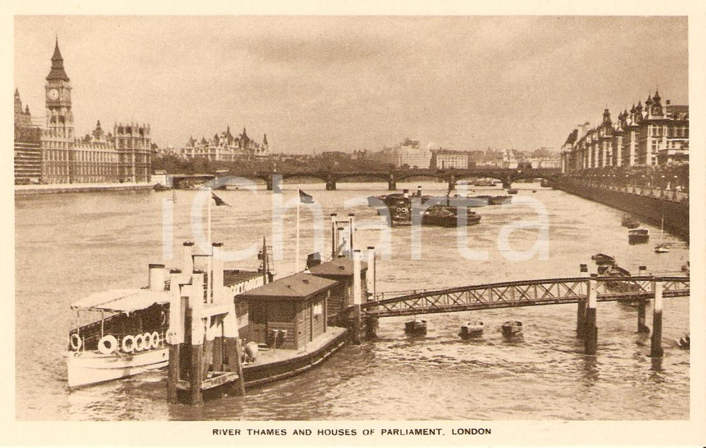 Cartolina originale da collezione 1925 LONDRA cartolina il TAMIGI e il BIG BEN FP NV 1