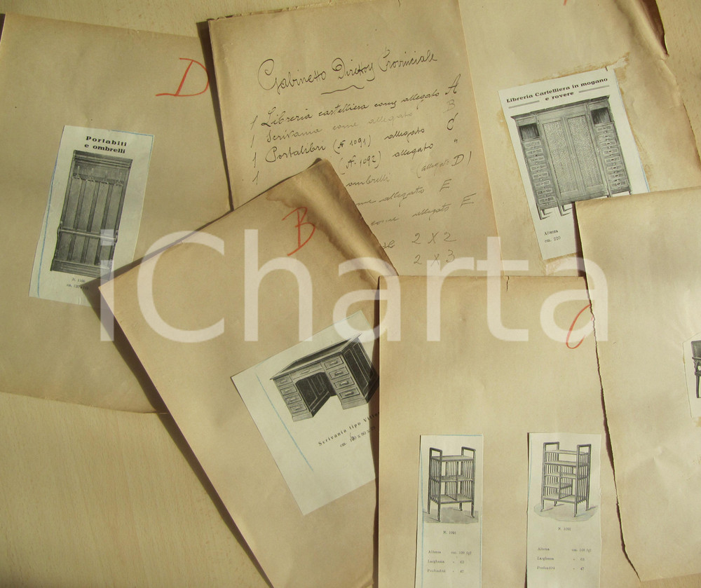 Materiale pubblicitario d’epoca 1925 PAVIA Arredamento Gabinetto del Direttore ILLUSTRATO 1