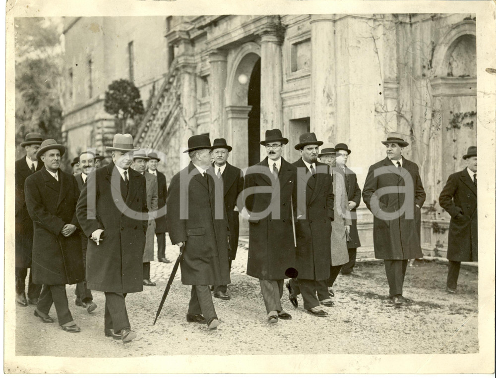 Fotografia d epoca originale 1931 Tivoli RM VILLA D ESTE Ministro GRANDI Ministro HENDERSON Lord ALEXANDER 1