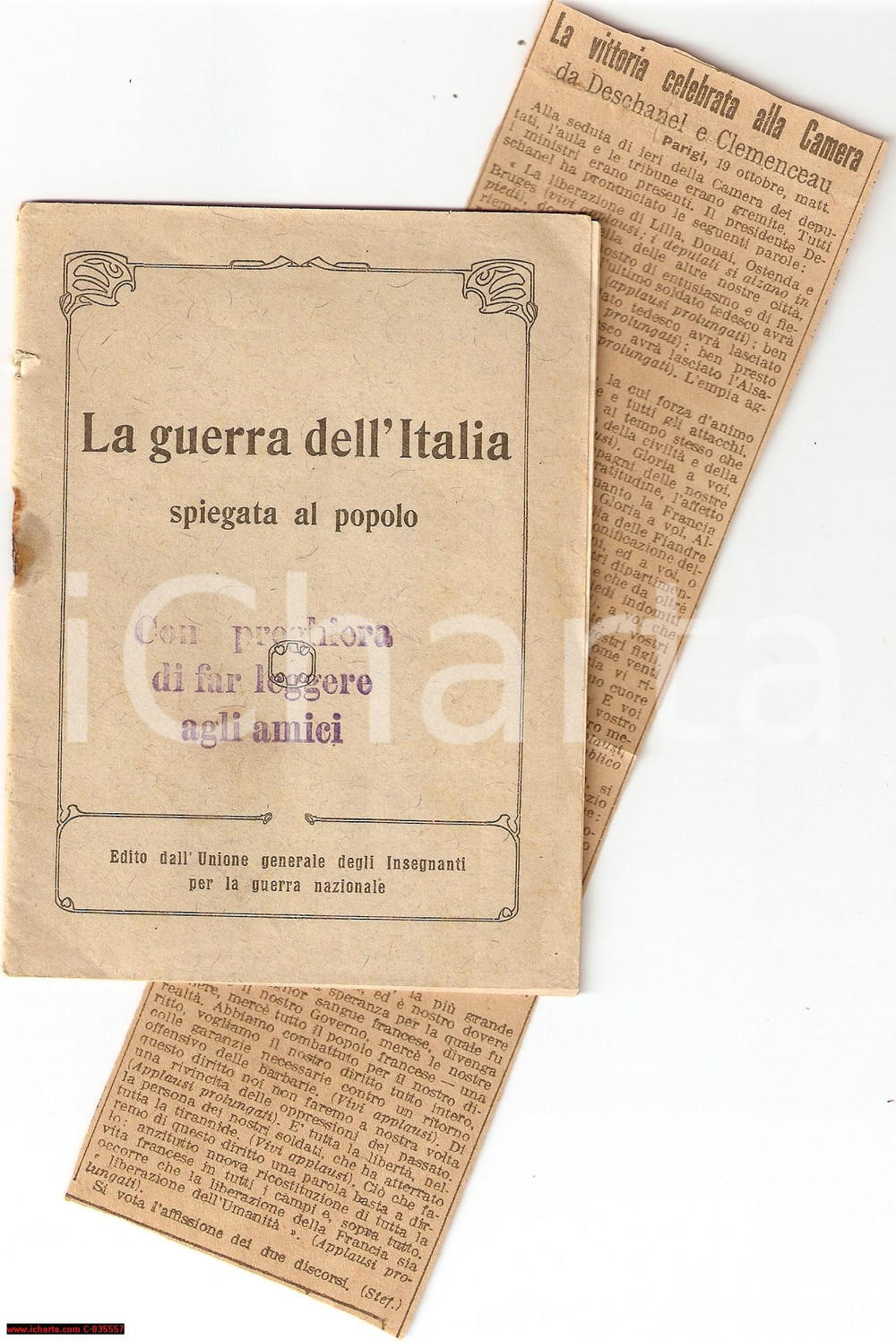 Libro, pubblicazione d'epoca 1916 WW1 MILANO La guerra dell'Italia spiegata al Popolo 1