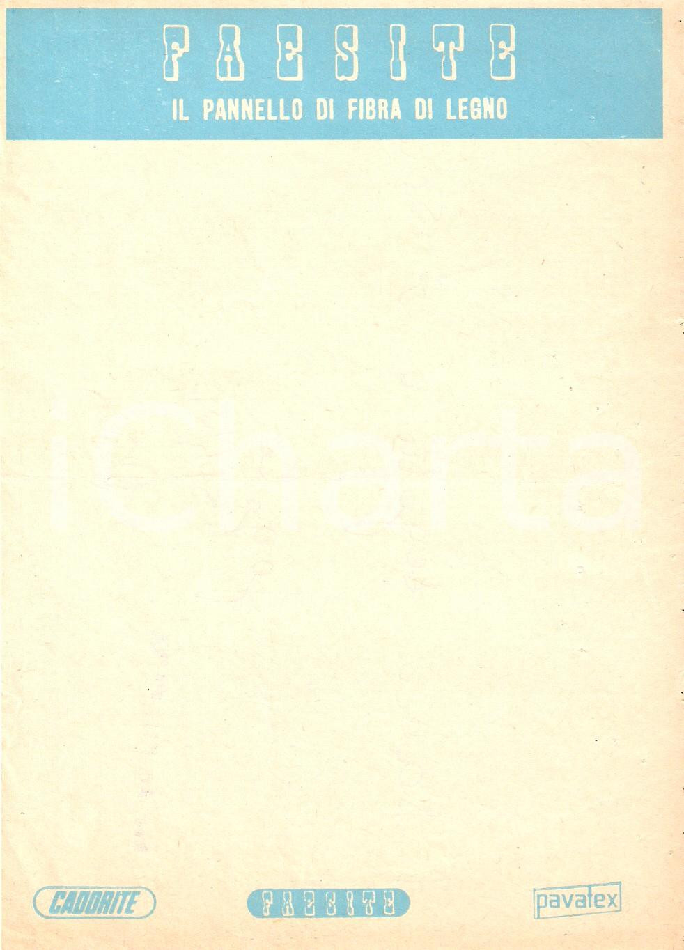 Materiale pubblicitario d’epoca 1971 FAESITE Pannello fibra di legno SocietÃ  Fratelli PIETRA Ricevuta 12x17 cm 1