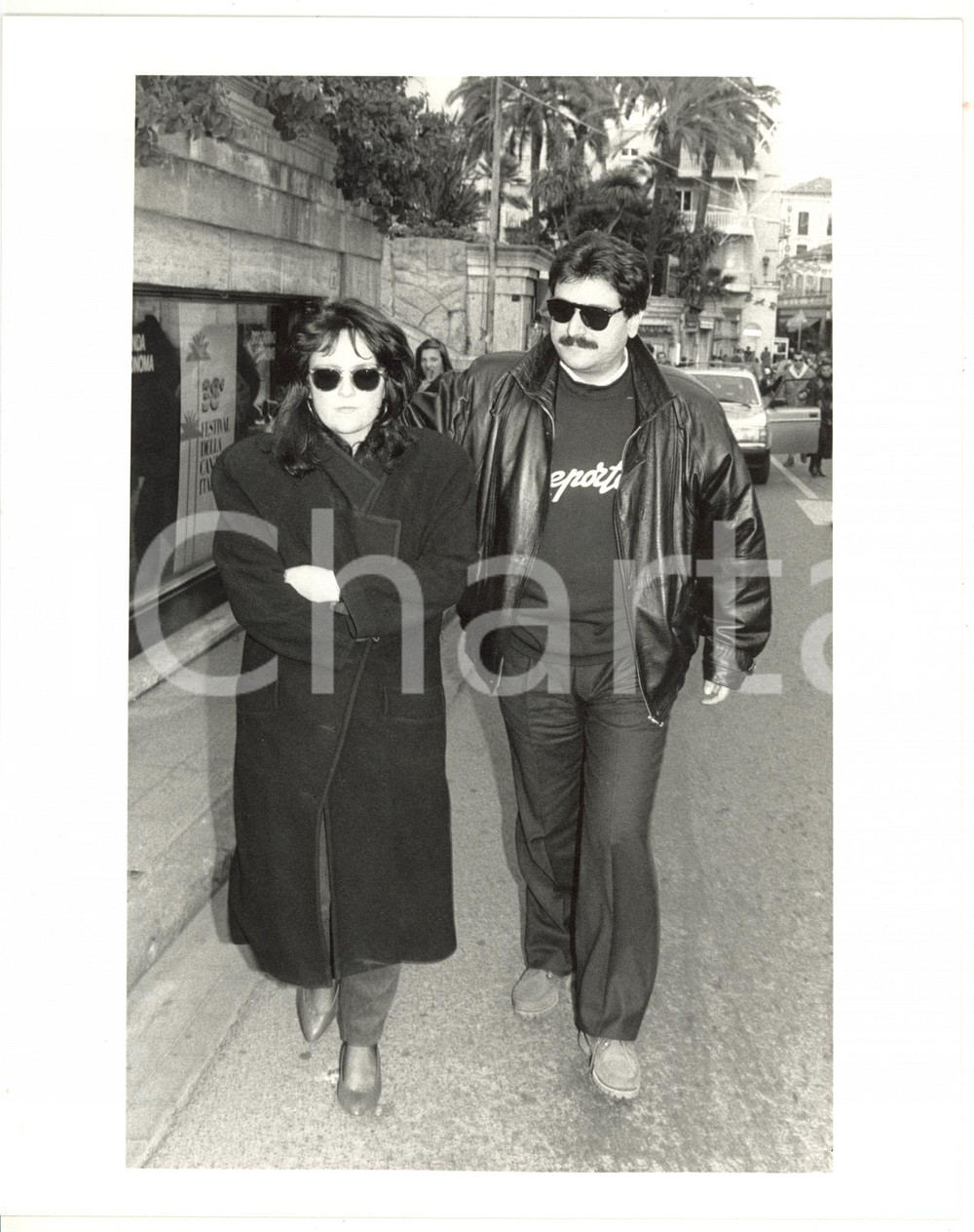 1988 SANREMO Sergio VASTANO a passeggio con la moglie *Foto 20x25 cm