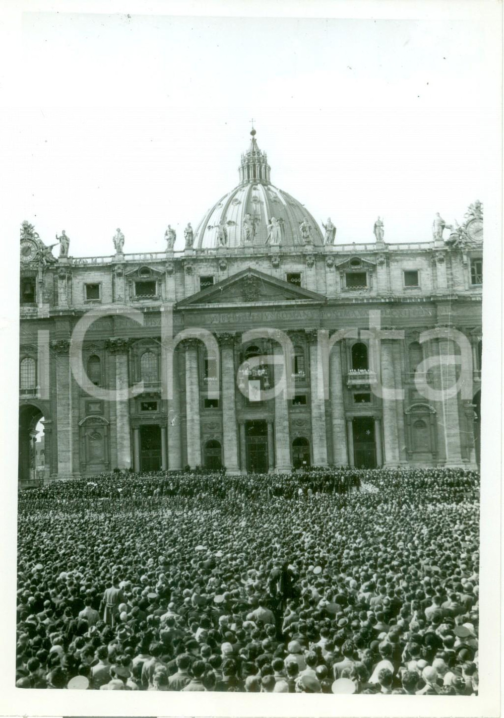 Fotografia d epoca originale 1939 ROMA Piazza SAN PIETRO gremita di folla in ascolto di PIO XII Fotografia 1