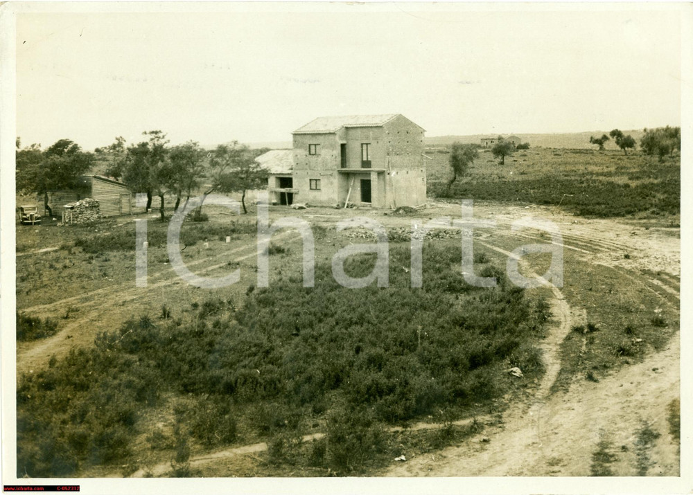 Fotografia d epoca originale 1939 CATANIA Costruzione delle prime case coloniche Fotografia 1