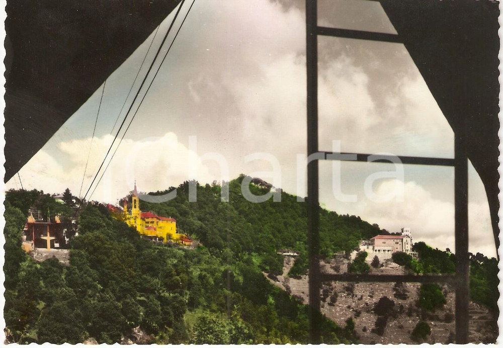 Cartolina originale da collezione 1955 ca RAPALLO Stazione di arrivo e Santuario Nostra Signora MONTALLEGRO *FG 1