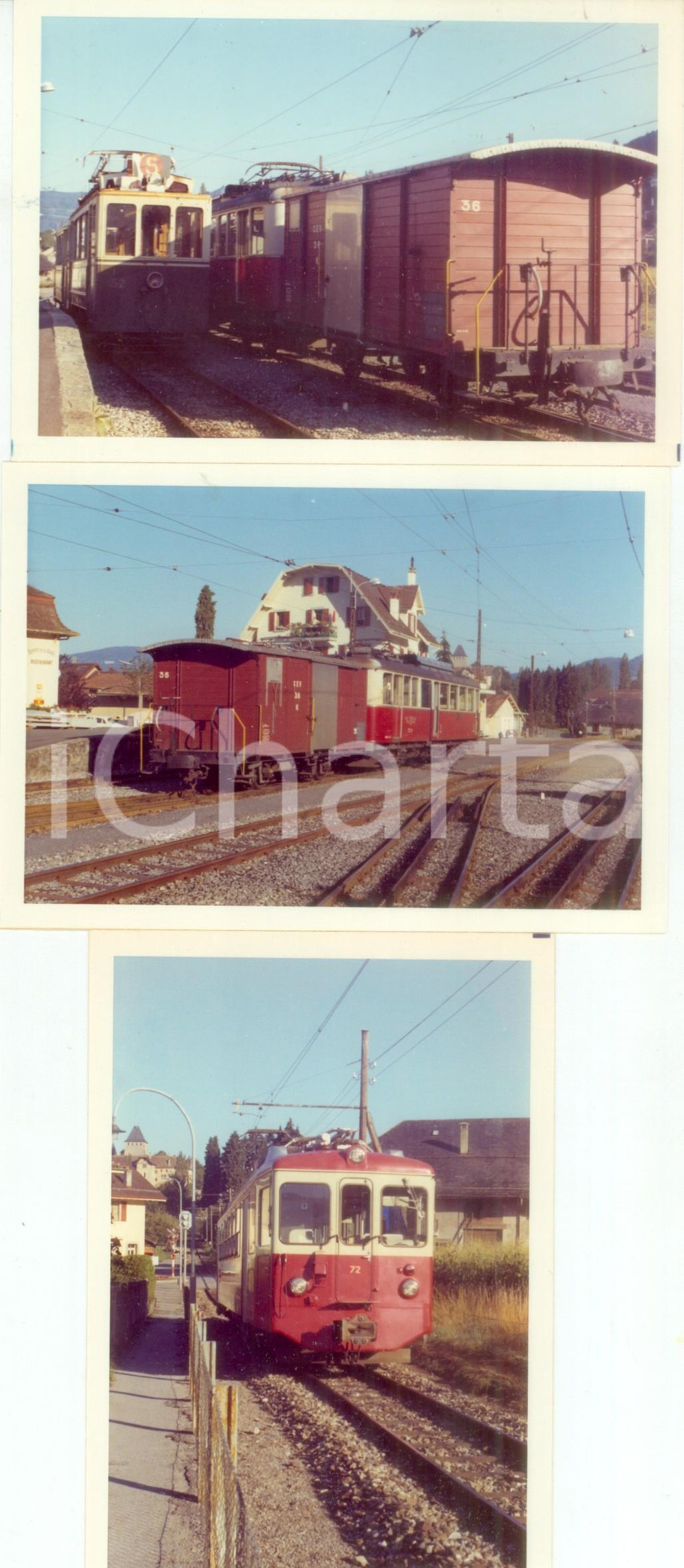 Fotografia d epoca originale 1973 SVIZZERA Ferrovia VEVEYBLONAYLES PLEIADES CEV Locomotiva 72 Lotto 3 foto 1
