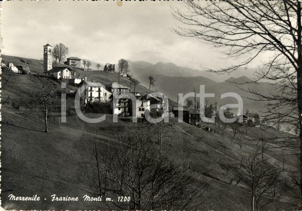 Cartolina originale da collezione 1951 MEZZENILE TO Veduta della frazione MONTI Cartolina postale FG VG 1