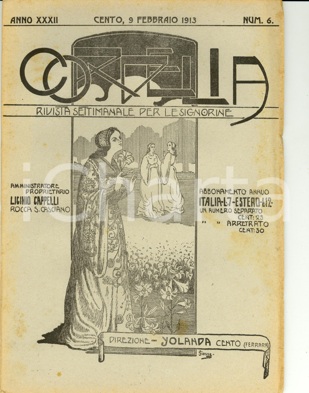 Giornale, rivista storica 1913 CORDELIA Letterati russi: Fedor DOSTOEVSKIJ *Rivista Anno XXXII nÂ°6 1
