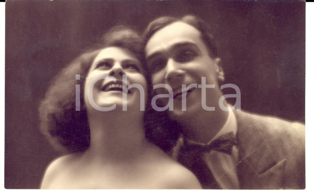 Fotografia d'epoca originale 1920 ca MILANO BRERA Coppia di attori del varietÃ  *Foto Attilio BADODI 1
