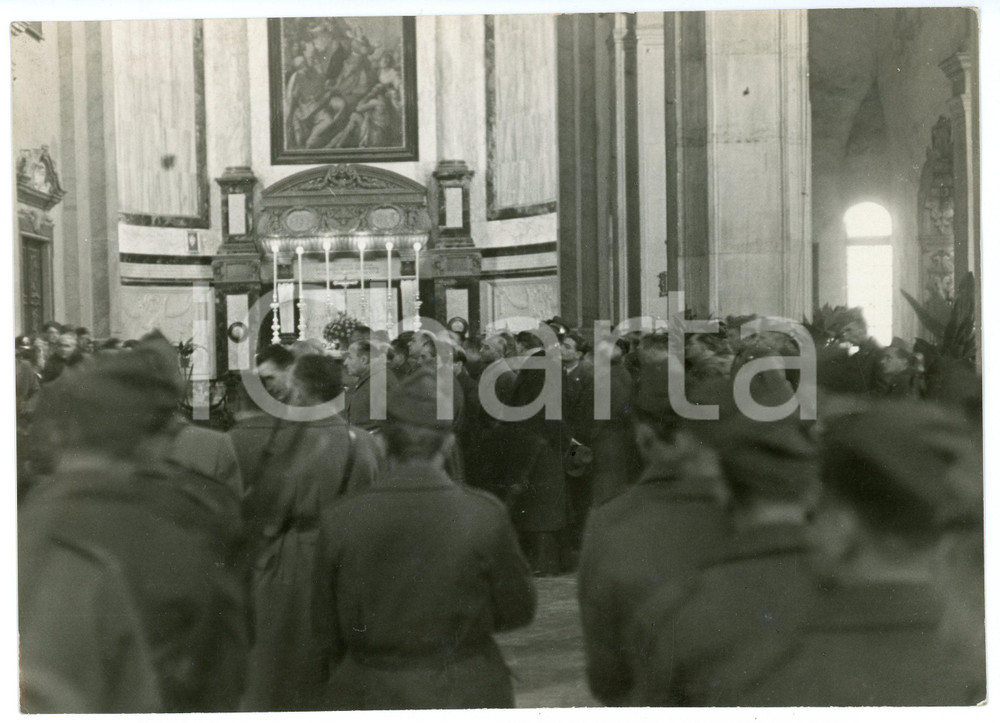 Fotografia d epoca originale 1940 ca ROMA ? Celebrazione della messa per i soldati Fotografia 1