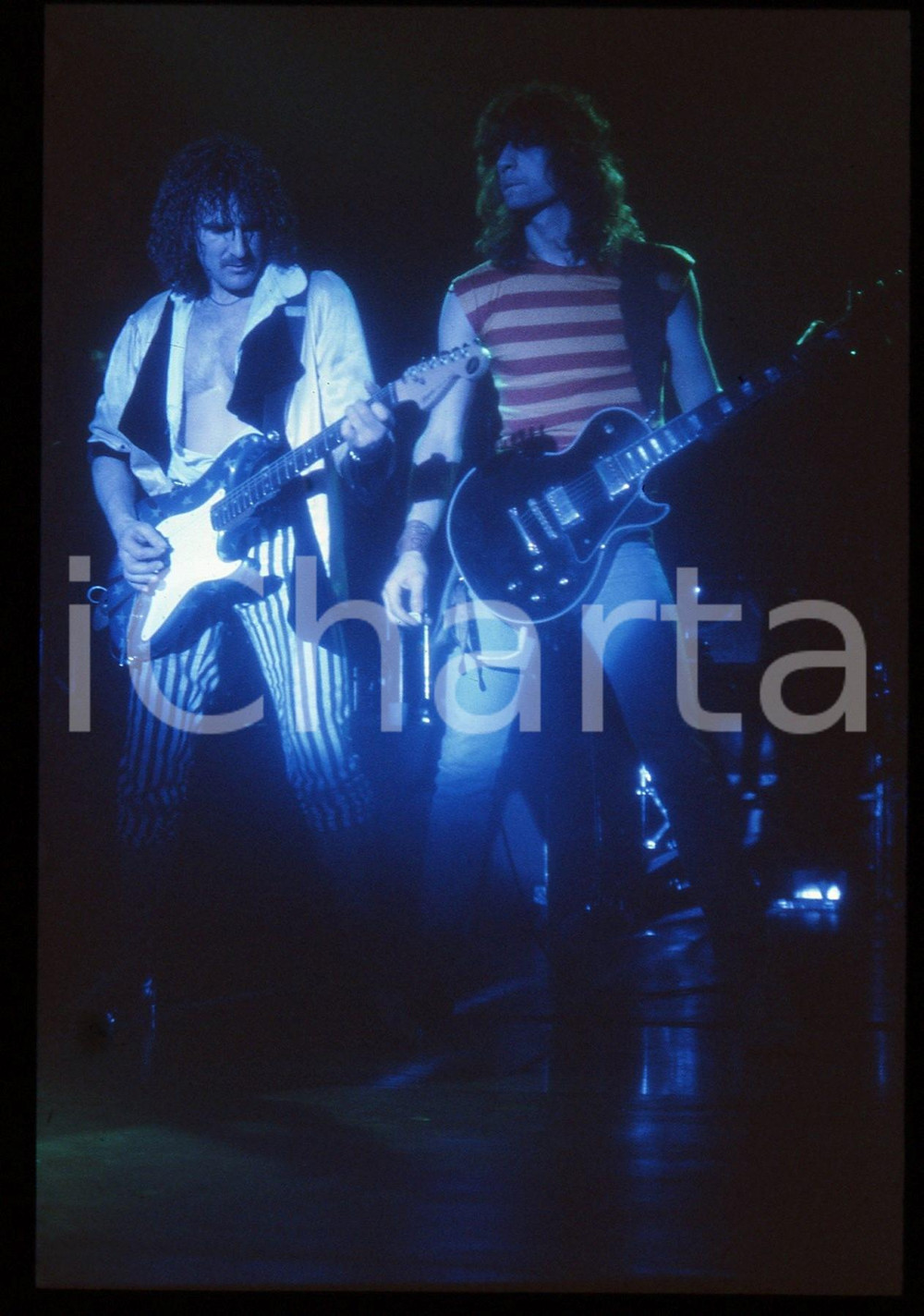 35mm vintage slide* 1982 MILANO Fernando VON ARB e Mark KOHLER dei KROKUS (2)