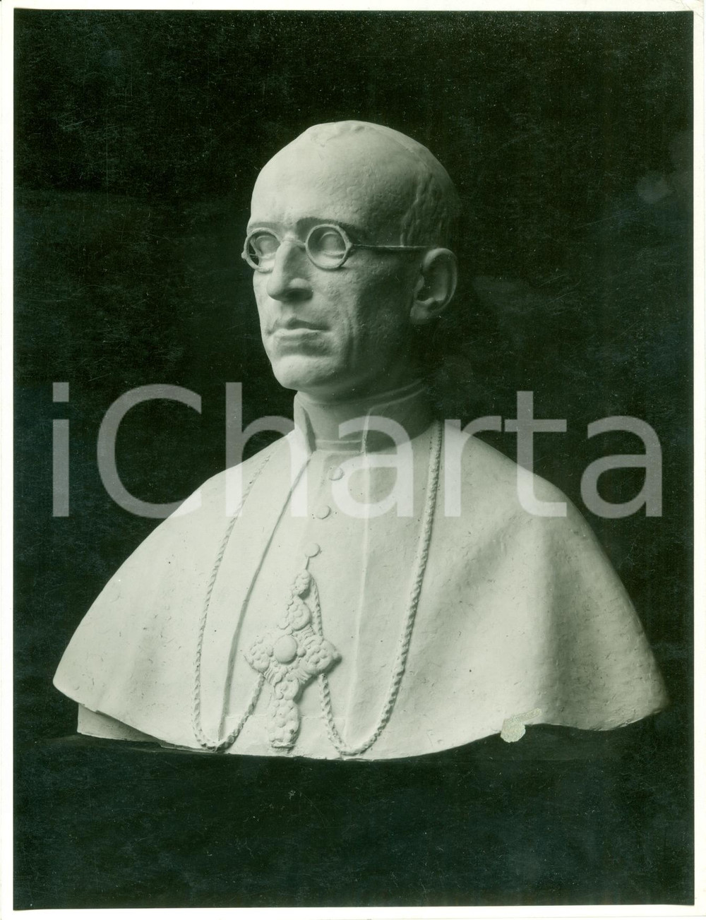 Fotografia d epoca originale 1939 ROMA Busto papa PIO XII Eugenio PACELLI scultore Enrico LAGI Fotografia 1